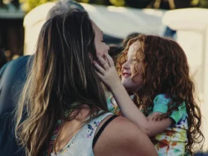 mom with daughter in arms